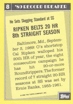 1990 Topps - Collector's Edition (Tiffany) #8 Cal Ripken Back