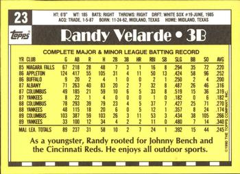 1990 Topps - Collector's Edition (Tiffany) #23 Randy Velarde Back