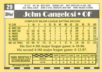 1990 Topps - Collector's Edition (Tiffany) #29 John Cangelosi Back