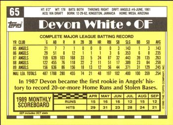 1990 Topps - Collector's Edition (Tiffany) #65 Devon White Back