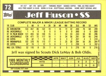 1990 Topps - Collector's Edition (Tiffany) #72 Jeff Huson Back
