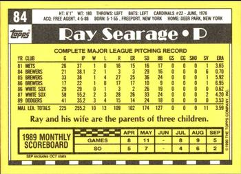 1990 Topps - Collector's Edition (Tiffany) #84 Ray Searage Back