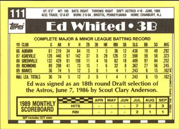 1990 Topps - Collector's Edition (Tiffany) #111 Ed Whited Back