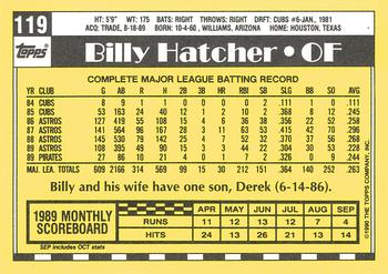 1990 Topps - Collector's Edition (Tiffany) #119 Billy Hatcher Back