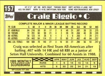 1990 Topps - Collector's Edition (Tiffany) #157 Craig Biggio Back