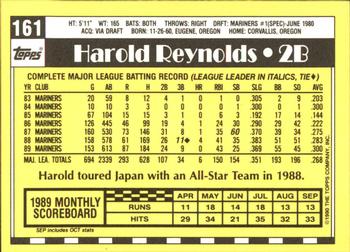 1990 Topps - Collector's Edition (Tiffany) #161 Harold Reynolds Back
