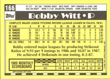1990 Topps - Collector's Edition (Tiffany) #166 Bobby Witt Back