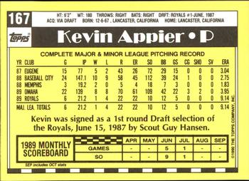 1990 Topps - Collector's Edition (Tiffany) #167 Kevin Appier Back