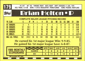 1990 Topps - Collector's Edition (Tiffany) #179 Brian Holton Back