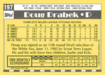 1990 Topps - Collector's Edition (Tiffany) #197 Doug Drabek Back