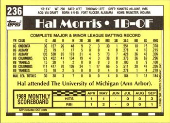 1990 Topps - Collector's Edition (Tiffany) #236 Hal Morris Back