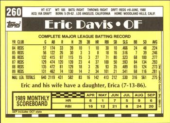 1990 Topps - Collector's Edition (Tiffany) #260 Eric Davis Back