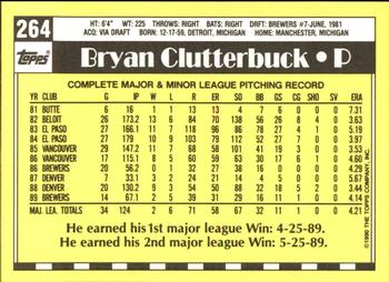 1990 Topps - Collector's Edition (Tiffany) #264 Bryan Clutterbuck Back