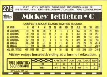 1990 Topps - Collector's Edition (Tiffany) #275 Mickey Tettleton Back