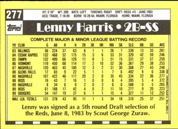 1990 Topps - Collector's Edition (Tiffany) #277 Lenny Harris Back