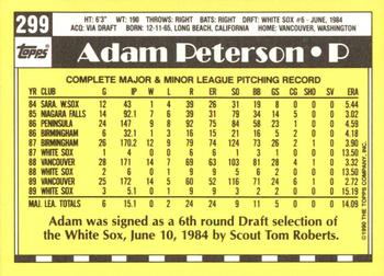 1990 Topps - Collector's Edition (Tiffany) #299 Adam Peterson Back