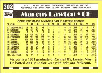 1990 Topps - Collector's Edition (Tiffany) #302 Marcus Lawton Back