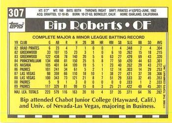 1990 Topps - Collector's Edition (Tiffany) #307 Bip Roberts Back