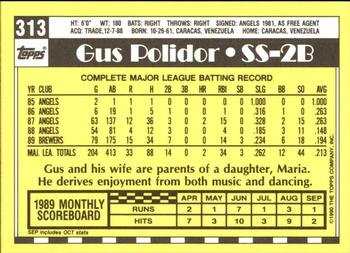 1990 Topps - Collector's Edition (Tiffany) #313 Gus Polidor Back