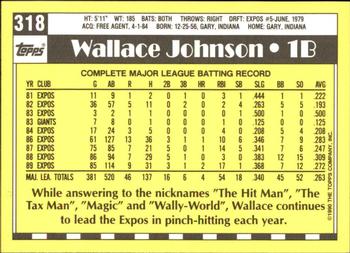 1990 Topps - Collector's Edition (Tiffany) #318 Wallace Johnson Back