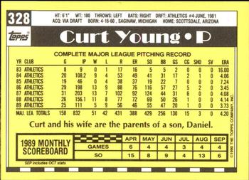 1990 Topps - Collector's Edition (Tiffany) #328 Curt Young Back