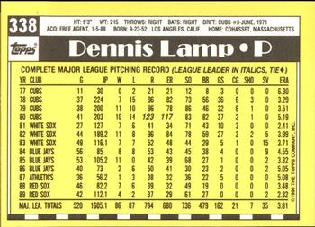 1990 Topps - Collector's Edition (Tiffany) #338 Dennis Lamp Back