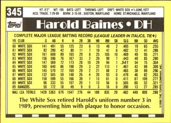 1990 Topps - Collector's Edition (Tiffany) #345 Harold Baines Back