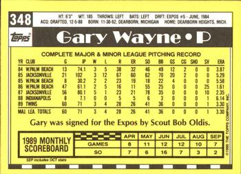 1990 Topps - Collector's Edition (Tiffany) #348 Gary Wayne Back
