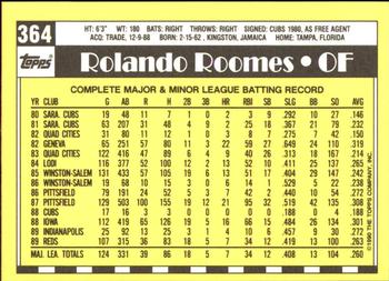 1990 Topps - Collector's Edition (Tiffany) #364 Rolando Roomes Back