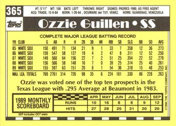 1990 Topps - Collector's Edition (Tiffany) #365 Ozzie Guillen Back