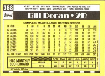 1990 Topps - Collector's Edition (Tiffany) #368 Bill Doran Back