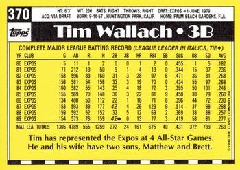 1990 Topps - Collector's Edition (Tiffany) #370 Tim Wallach Back
