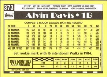 1990 Topps - Collector's Edition (Tiffany) #373 Alvin Davis Back