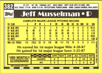 1990 Topps - Collector's Edition (Tiffany) #382 Jeff Musselman Back
