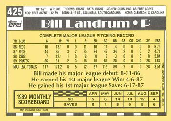 1990 Topps - Collector's Edition (Tiffany) #425 Bill Landrum Back