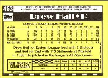 1990 Topps - Collector's Edition (Tiffany) #463 Drew Hall Back
