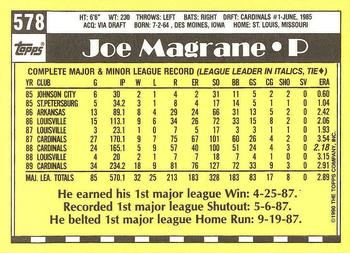 1990 Topps - Collector's Edition (Tiffany) #578 Joe Magrane Back