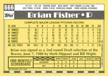 1990 Topps - Collector's Edition (Tiffany) #666 Brian Fisher Back