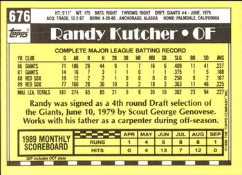 1990 Topps - Collector's Edition (Tiffany) #676 Randy Kutcher Back
