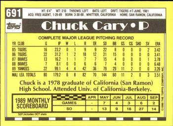 1990 Topps - Collector's Edition (Tiffany) #691 Chuck Cary Back