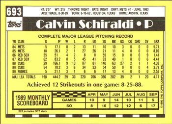 1990 Topps - Collector's Edition (Tiffany) #693 Calvin Schiraldi Back