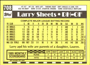 1990 Topps - Collector's Edition (Tiffany) #708 Larry Sheets Back
