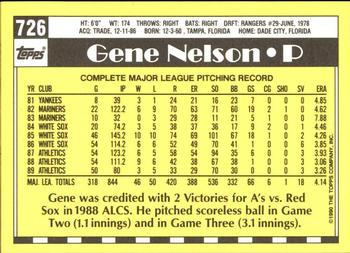1990 Topps - Collector's Edition (Tiffany) #726 Gene Nelson Back