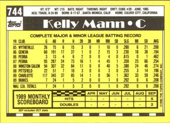 1990 Topps - Collector's Edition (Tiffany) #744 Kelly Mann Back