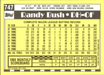 1990 Topps - Collector's Edition (Tiffany) #747 Randy Bush Back