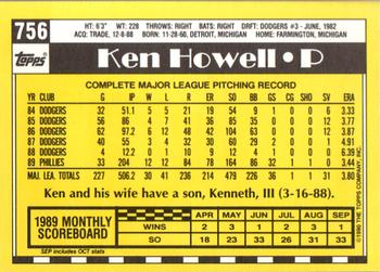 1990 Topps - Collector's Edition (Tiffany) #756 Ken Howell Back
