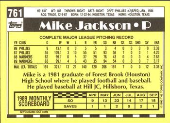 1990 Topps - Collector's Edition (Tiffany) #761 Mike Jackson Back