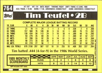 1990 Topps - Collector's Edition (Tiffany) #764 Tim Teufel Back