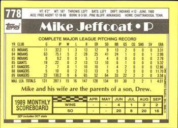 1990 Topps - Collector's Edition (Tiffany) #778 Mike Jeffcoat Back