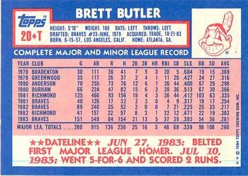1984 Topps Traded - Limited Edition (Tiffany) #20T Brett Butler Back
